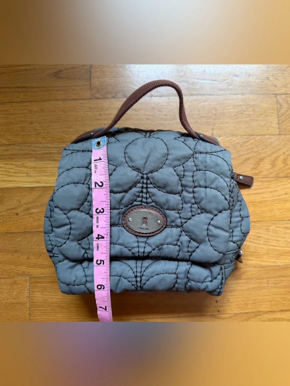 Fossil Key-Per Quilted Makeup/Toiletry Bag